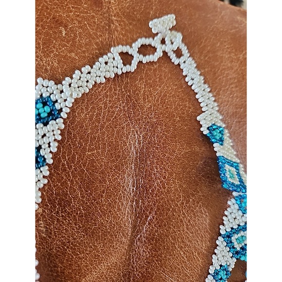 Blue Green Glass Beaded Necklace Lot 9 boho - Picture 11 of 16